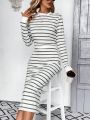 SHEIN LUNE Women's Striped 2pcs/set