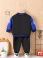 Baby Boy Letter Printed Jacket And Pants Set