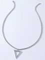 1 Stainless Steel Silver Inverted Triangle Men's Necklace