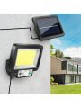 220000 Lumens Solar Street Light 3 Lighting Modes 117cob Wall Lamp for Outdoor Garden Yard Without Remote Control