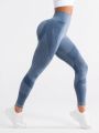 Yoga Basic Color Block Elastic Waist Athletic Leggings
