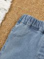 Baby Girls' Elastic Waist Denim Pants Set