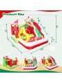 Inflatable Christmas Bounce House with Slide,Christmas Jump Slide Inflatable Bouncer for Kids Complete Setup with Blower-Multicolor