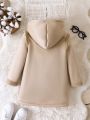 SHEIN Kids EVRYDAY Young Boy Dual Pocket Teddy Lined Hooded Coat Without Sweater