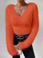 SHEIN BAE Women's Plain Cropped Sweater