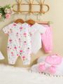 SHEIN 6pcs/Set Baby Girl'S Casual Cute Elf Pattern Printed Gift Set For Home And Daily Wear In Spring And Summer