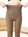 1pair Women Solid Casual Tights For Daily Life