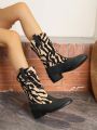 Women's Western Ankle Boots Mid-calf Length Fashionable Boots