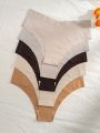 5pcs/Pack Ladies' Solid Color Triangle Panties