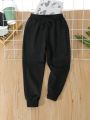 SHEIN Kids HYPEME Young Boy Solid Bow Front Sweatpants