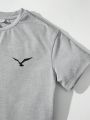 SHEIN 6pcs/Set Casual & Cute Sports Style Boys' Short Sleeve T-Shirt And Shorts With Flying Bird Sign On Chest, Suitable For Home And School