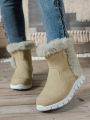 Comfortable And Lightweight Flat Bottom Fuzzy Women's Snow Boots For Winter