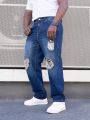 Men's Plus Size Distressed Jeans