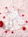PETSIN White Formal Dress, Red Love Heart Princess Skirt And Red Bowknot Dog/Cat Apparel For Pet Dressing Up