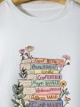 Women's Book And Flower Printed Sweatshirt