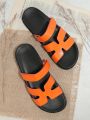 Women's Fashionable Orange Flat Sandals