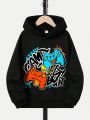 Tween Boy Gamepad & Letter Graphic Hooded Thermal Lined Sweatshirt