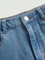 SHEIN Teenage Girl Casual Mid-Rise Skinny Flared Jeans