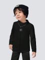 JNSQ Boys' Casual Loose Fit Weft Tag Knitted High Neck Long Sleeve T-shirt