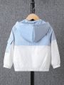 SHEIN Boys' Casual Colorblocked Thin Long Sleeve Jacket Sports Summer Outwear