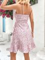 SHEIN WYWH Women's Vacation Floral Print Spaghetti Strap Dress