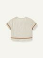 Cozy Cub Baby Boy Color-Blocked Pullover With Weave Strap & Solid Shorts Set