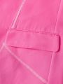 Manfinity Unisex Loose Fit Men's Contrast Stitching Lapel Collar Suit Jacket And Pants Set