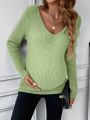 Solid Color Ribbed Knit Maternity Sweater