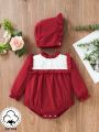 Infant Baby Ruffle Sleeve Romper With Flouncing Hem