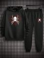 Men'S Spider Printed Hoodie And Pants Set