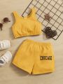 SHEIN Baby Girl Casual And Comfortable Sports Outfit