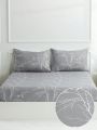3pcs Lightweight Super Fine Fiber Comforter Set, Gray Printing Pattern - 1 Comforter + 2 Pillow Shams
