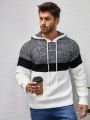 Manfinity Men Color Block Drawstring Hooded Sweater