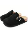 Boston Clogs for Girls Boys Kids Suede Leather Mules Clogs Indoor Outdoor Slip-on Kids Shoes Toddler Slippers with Arch Support
