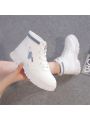 Fashionable High Top Motorcycle Boots For Women, Sporty And Versatile, Autumn And Winter