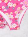 Teen Girls' Floral Print Swimsuit Set