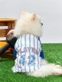 PETSIN Pet Baseball Jersey With Stripes And Numbers Print, Suitable For Both Cats And Dogs