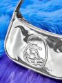 SHEIN X The Smurfs Sheinx X Smurfs Collaboration Silver Lady Handbag / Clutch Bag With Zipper