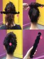 1pc Women's Fashionable Pearl Decor Twisted Hair Clip For Creating Bun Hairstyle