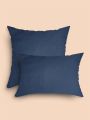 1pc Solid Cushion Cover Without Filler, Blue Simple Throw Pillow Case, For Sofa, Living Room