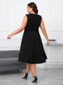 SHEIN Clasi Plus Size Square Neck A-line Dress