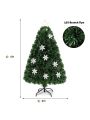 Gymax 4' Pre-Lit Multi-Color Lights Fiber Optic Artificial Christmas Tree with Snowflakes