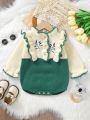 Baby Girl's Embroidery Sweater Jumpsuit