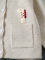 Infant Boys' Cute Dinosaur Pattern Cardigan With Double Pockets
