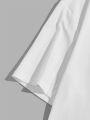 Men'S Letter & Dragon Printed Knit Short Sleeve T-Shirt
