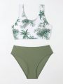 Teen Girls' Tree Pattern Swimsuit Set