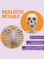 JOYIN 2 PCS 16” Halloween Skeletons Decoration Full Body Posable Hanging Skeletons with Red LED Light Eyes and Movable Joints for Indoor and Outdoor Decoration