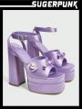 Sugerpunk Sugerpunk Y2K Fashionable Women'S Purple High-Heels Summer