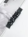 1pc Gray Imitation Pearl Scrunchie Watch Band, Compatible With Apple Watch 38/40/42/44/45/49mm, Also Suitable For Samsung Galaxy Watch/active/active 2/se/8/7/6/5/4/3/2/1
