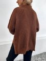Half Zip Drop Shoulder Sweater
